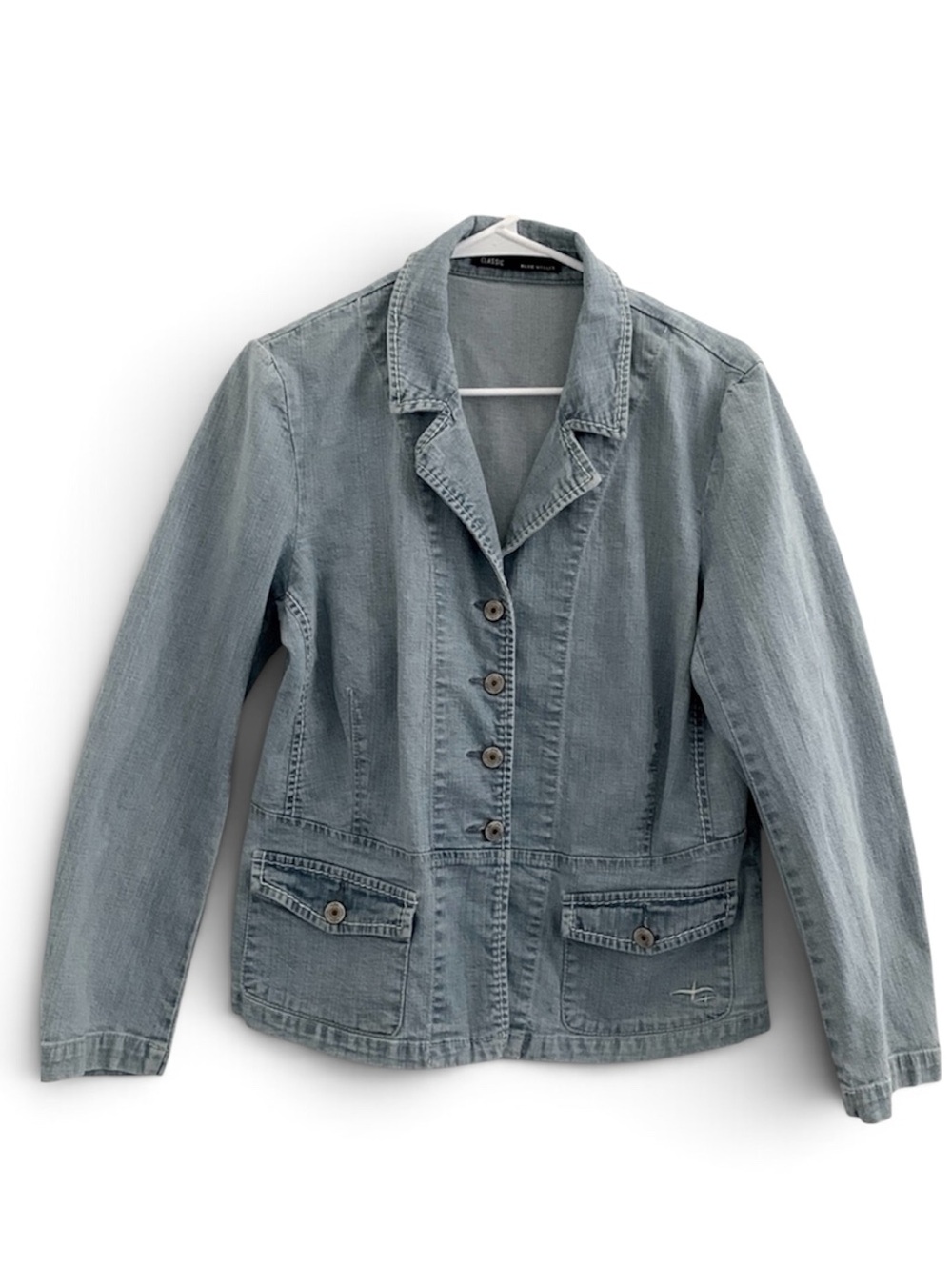 VINTAGE BLUE WILLI'S DENIM JEAN JACKET CLASSIC FIT Y2K BOHO THRIFT WESTERN MED
